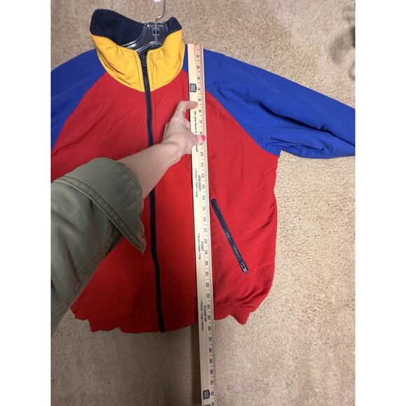 Vtg 90s Lands End Squall Jacket Mens Sz M Red Yellow Blue Retro Colorblock Zip - Picture 11 of 12